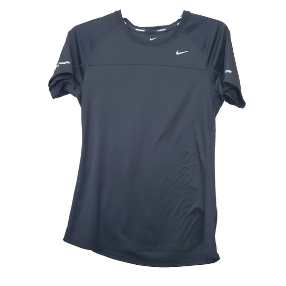 Nike Running Dri-Fit Women's Black Cap Sleeve Activewear Top Size Large - Picture 1 of 7